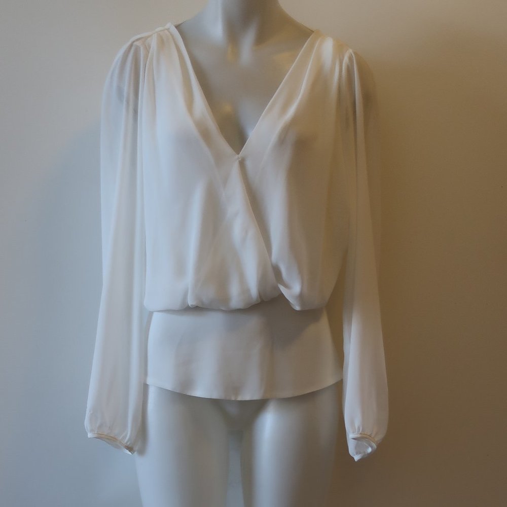 NWT DECKER EMRALD CITY OPEN BACK TIE BLOUSE S *